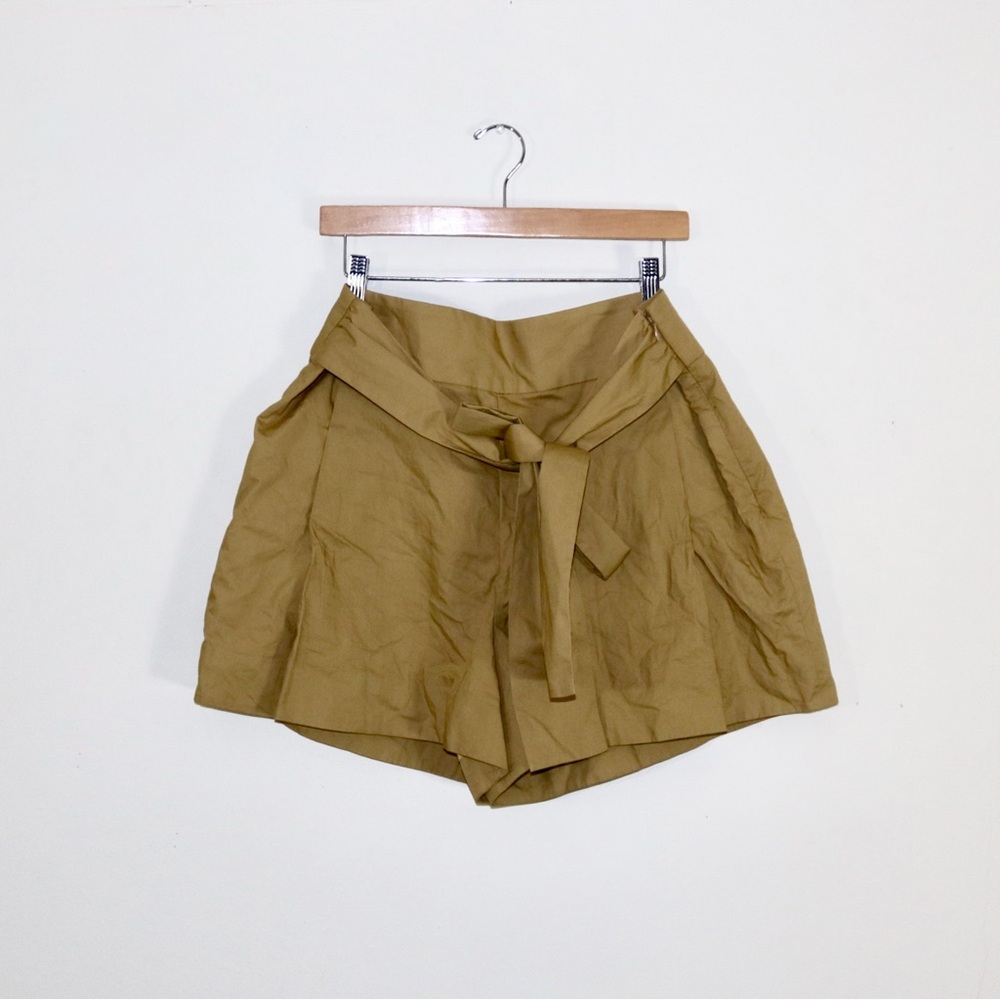 J.Crew Tie-waist Shorts in Cotton Poplin in Honey Brown - Picture 2 of 6